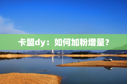 卡盟dy：如何加粉增量？