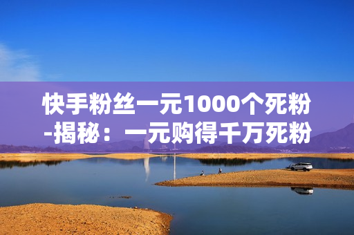 快手粉丝一元1000个死粉-揭秘：一元购得千万死粉？快手粉丝质量解析与投资策略