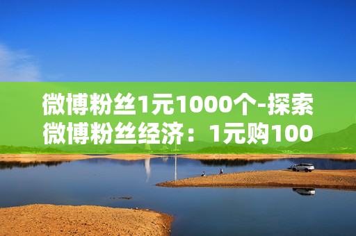 微博粉丝1元1000个-探索微博粉丝经济：1元购1000粉的背后策略与价值分析