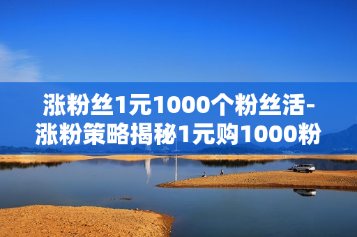 涨粉丝1元1000个粉丝活-涨粉策略揭秘1元购1000粉丝：提升社交媒体影响力的艺术