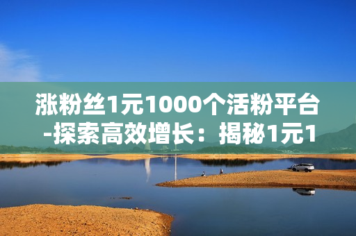 涨粉丝1元1000个活粉平台-探索高效增长：揭秘1元1000活粉的策略与平台选择指南