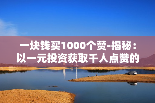 一块钱买1000个赞-揭秘：以一元投资获取千人点赞的秘密策略