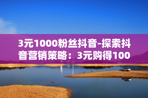 3元1000粉丝抖音-探索抖音营销策略：3元购得1000粉丝的秘密路径