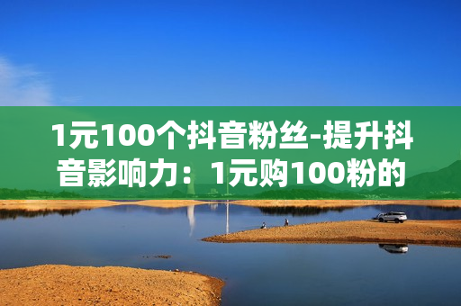 1元100个抖音粉丝-提升抖音影响力：1元购100粉的策略与价值分析