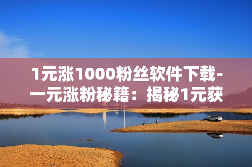 1元涨1000粉丝软件下载-一元涨粉秘籍：揭秘1元获取1000粉丝软件的优化策略