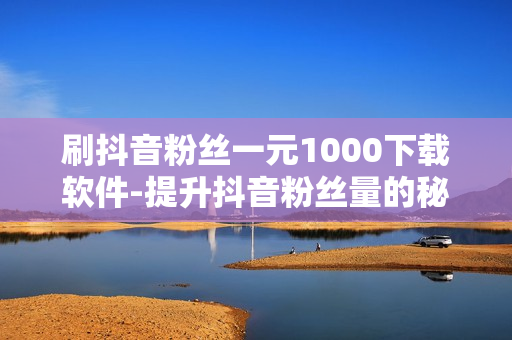 刷抖音粉丝一元1000下载软件-提升抖音粉丝量的秘密武器：一元一千粉丝软件深度解析