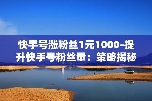 快手号涨粉丝1元1000-提升快手号粉丝量：策略揭秘，1元投资1000粉丝实战指南