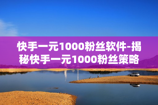 快手一元1000粉丝软件-揭秘快手一元1000粉丝策略：实操指南与风险预警