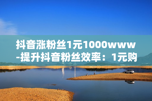 抖音涨粉丝1元1000www-提升抖音粉丝效率：1元购1000粉丝策略深度解析与实战指南